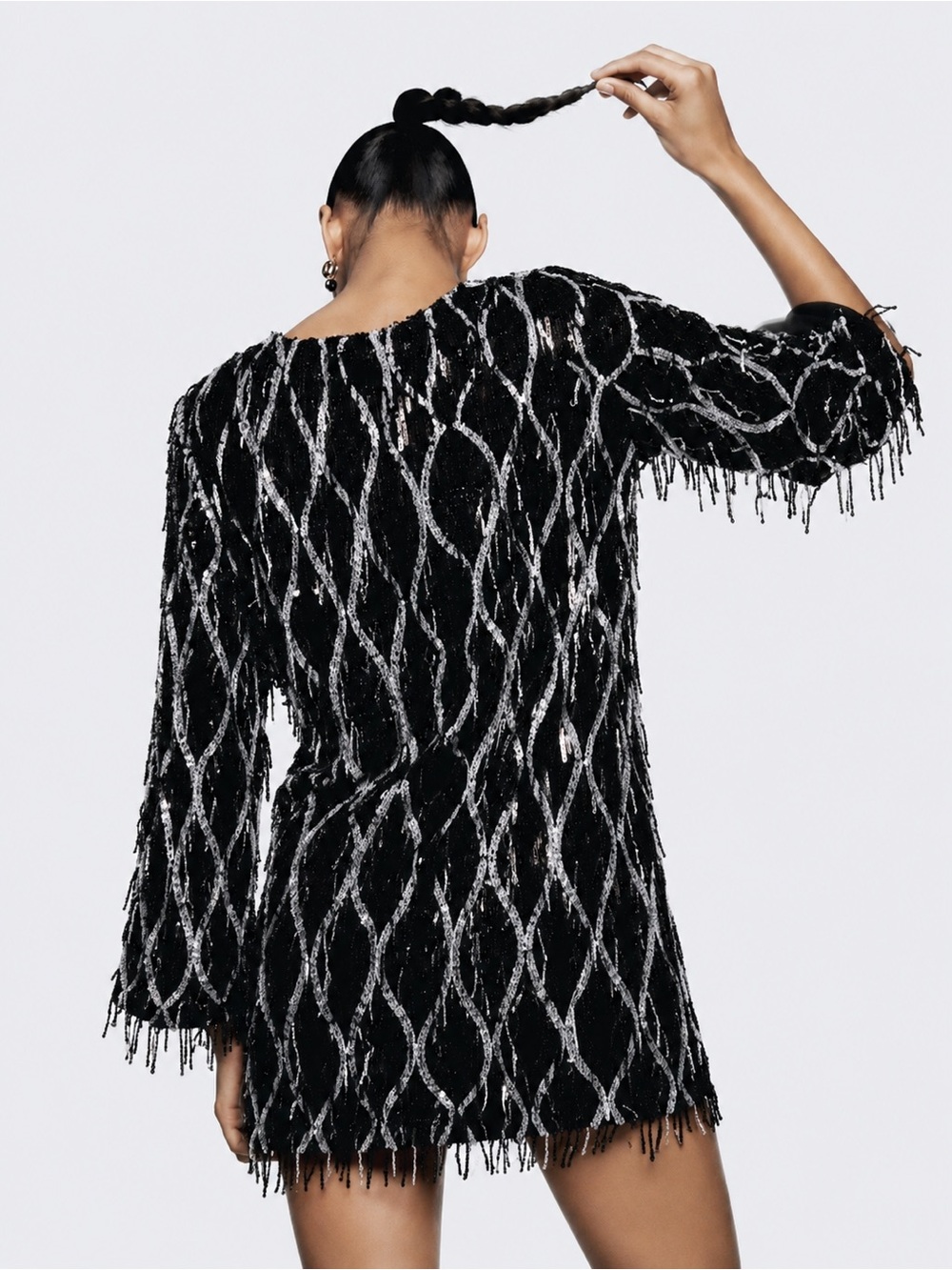 ZARA MINI DRESS WITH FRINGING AND SEQUINS - Picture 6 of 16